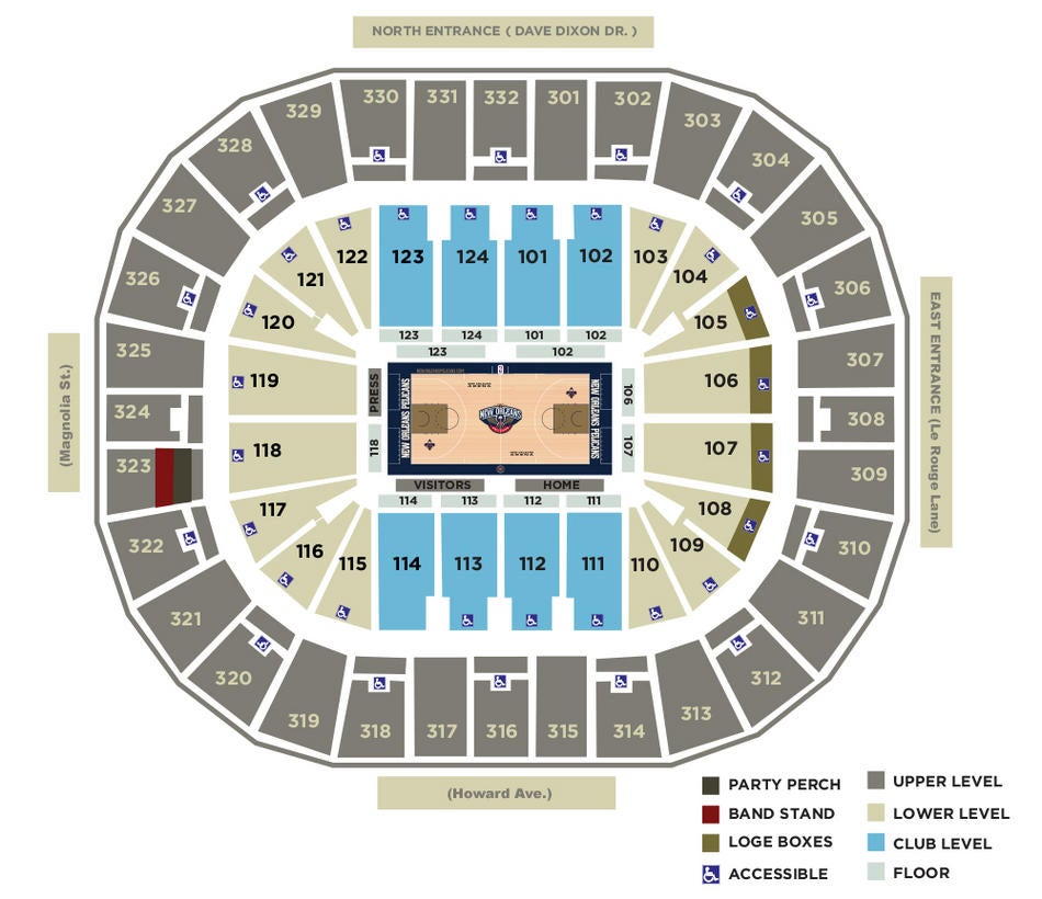 Smoothie King Center Seating Chart